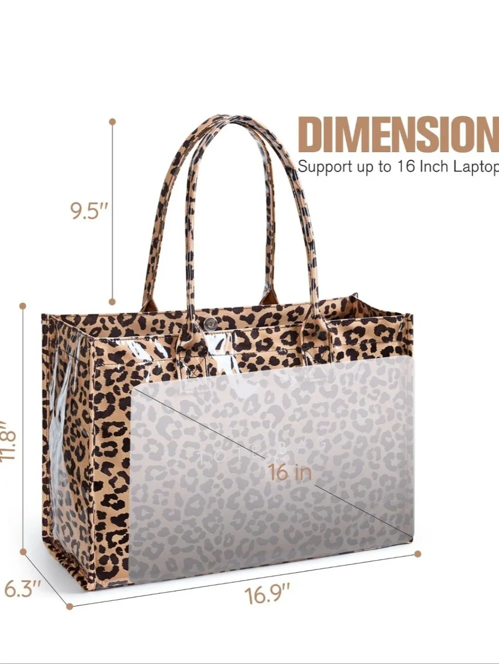 Leopard Print Tote Bag - Brown Leopard Shopper